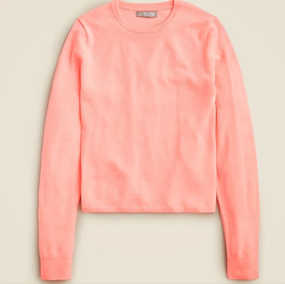 J. Crew Coral Crewneck Long-Sleeve Top